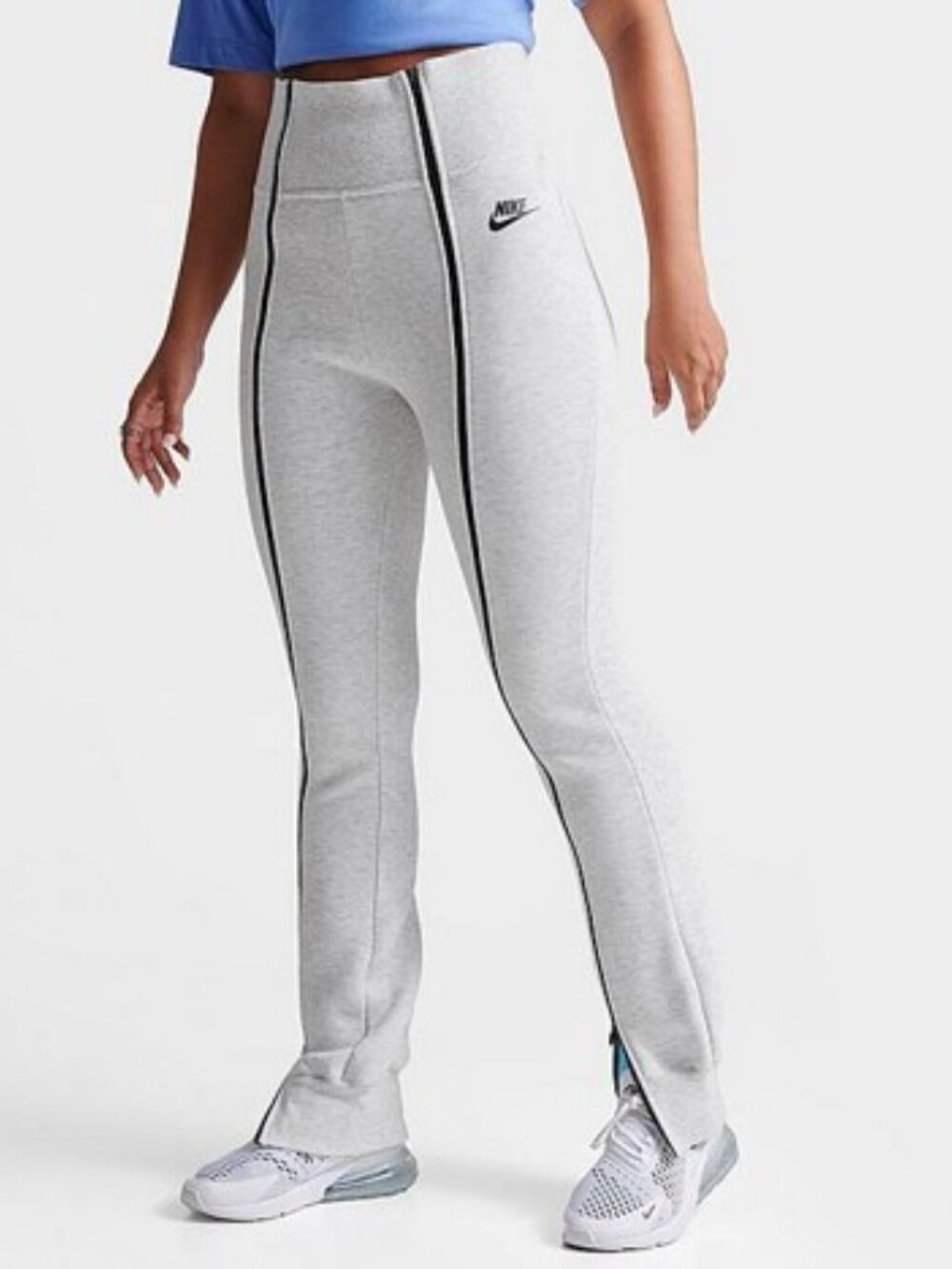 Nike Sportswear Tech Fleece High-Waisted Slim Zip Pants Heathered Gray M